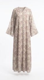 Lilac watercolour floral abaya, front view